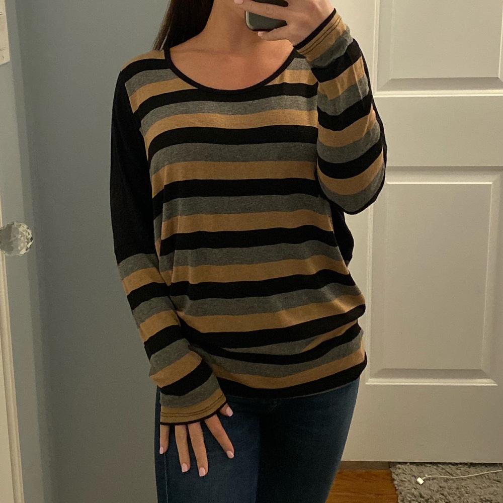 Red Haute Stripe Long Sleeve Top